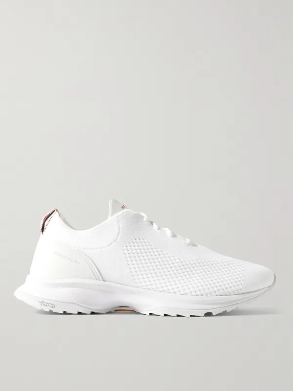 Orlebar Brown Somerled Rubber-Trimmed Stretch-Knit Sneakers White (278709)