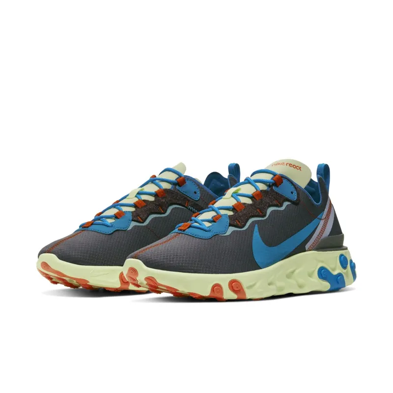 Nike React Element 55 Volt Dark Grey Photo Blue Volt/Dark Grey-Photo Blue-Blue Stardust (CT1142-700)