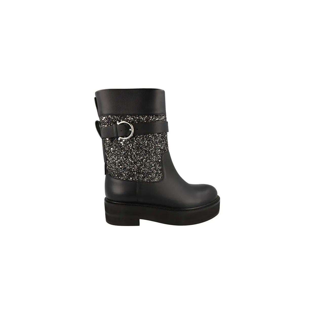 Ferragamo Ean Glitter Ankle Boots Black (01C658-748921-1C)