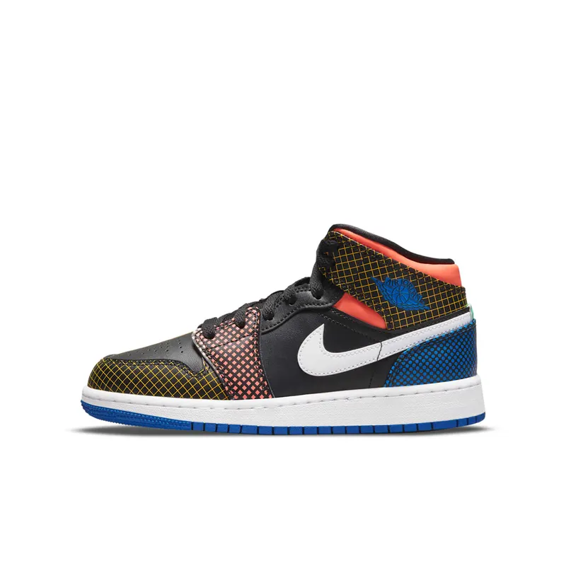 Air Jordan 1 Mid MMD Multi-Color Grid (GS) (DC4092-001)
