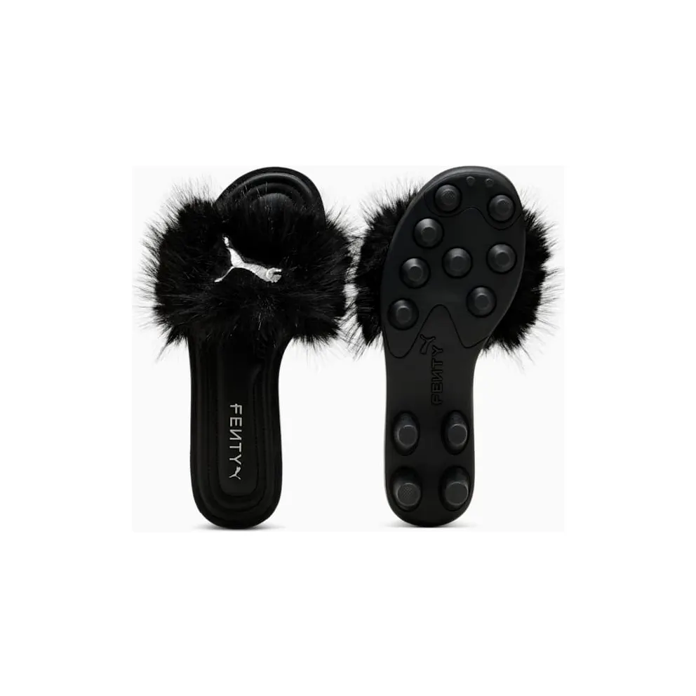 Puma Cat Cleat Sandals Fenty Chic Fur Black (404768-02)