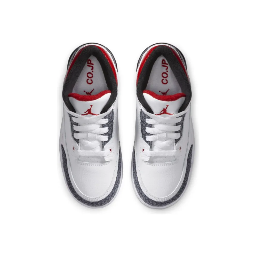 Jordan 3 Retro SE-T Fire Red Denim (PS) White/Fire Red-Black (DB4168-100)