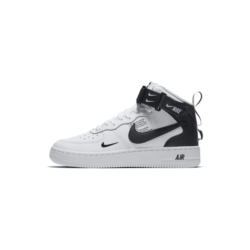 Nike Air Force 1 Mid Utility White Black (GS) White/Tour Yellow-Black (AV3803-100)