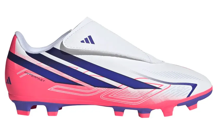Adidas F50 Hyperfast Club Hook and Loop FG/MG Kinder Nockenschuhe, weiß, Größe 31 (KK1333)