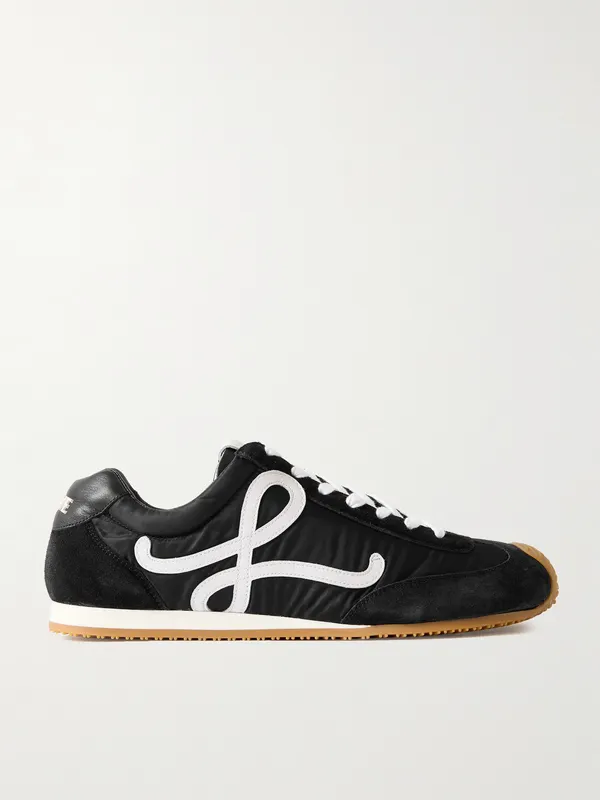 Loewe Ballet Runner 2.0 Logo-Appliquéd Shell, Suede and Leather Black (M816282XB3)