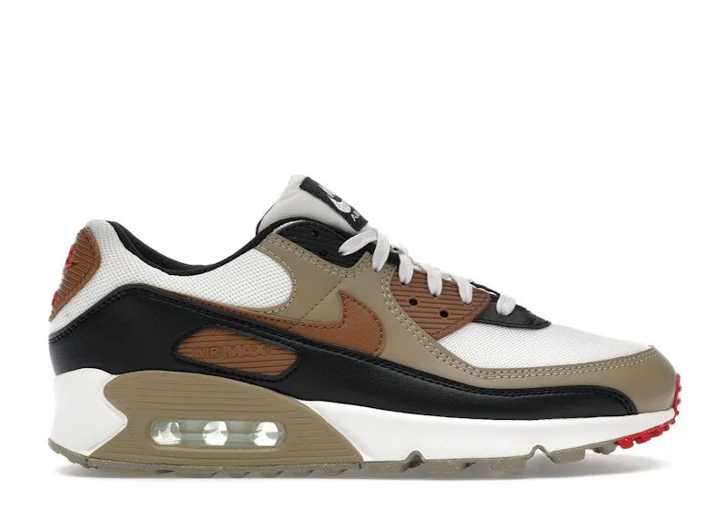 Nike Air Max 90 Phantom Black Fire Red Light British Tan (DH8010-005)