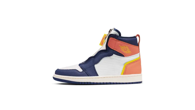 Jordan 1 Retro High Zip Blue Void Turf Orange (W) Sail/Bright Citron-Blue Void-Turf Orange (AQ3742-100)