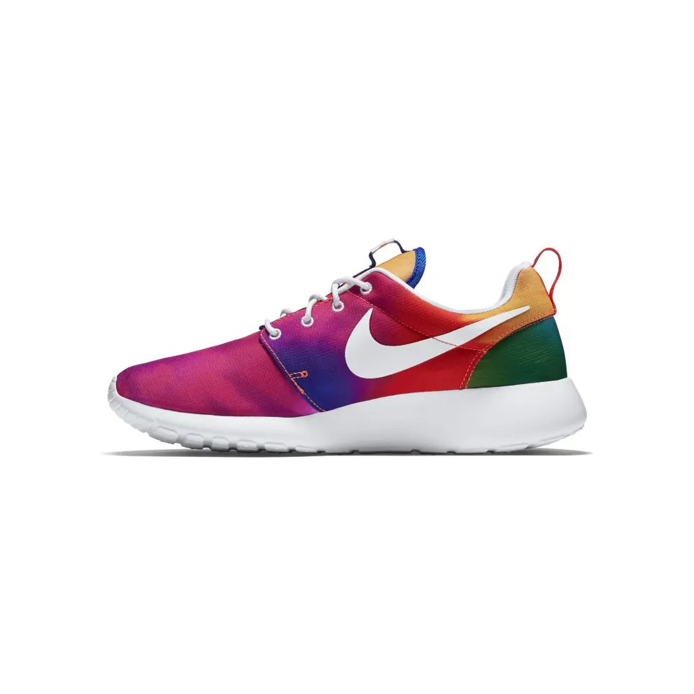Nike Roshe Run Tie Dye Rainbow Court Purple/White-Total Crimson (655206-518)