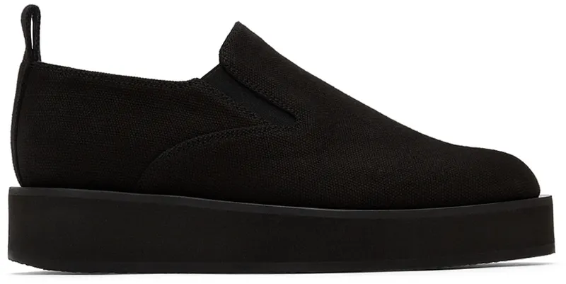 Jil Sander Black Slip-On Platform Sneakers (JS37050B_14042)