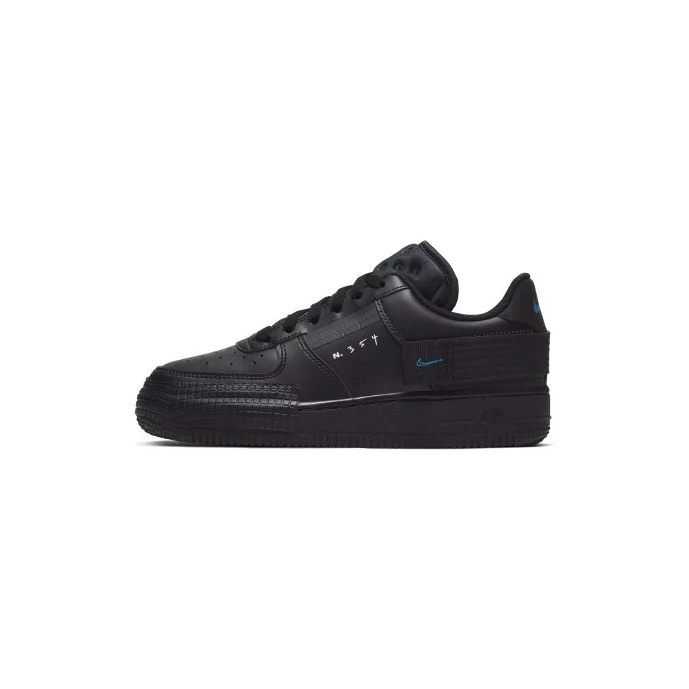 Nike Air Force 1 Type Black Photo Blue (GS) (BQ4793-002)