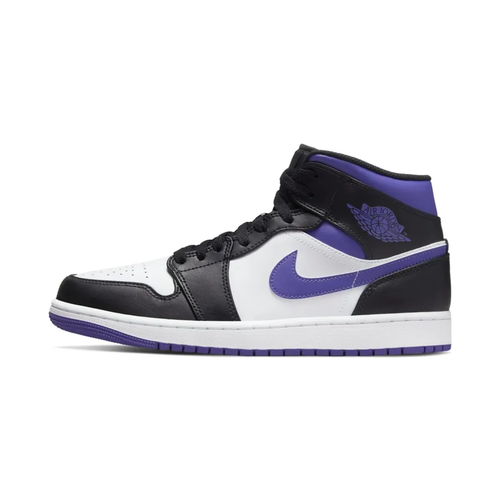 Jordan 1 Mid White Black Purple (554724-095)