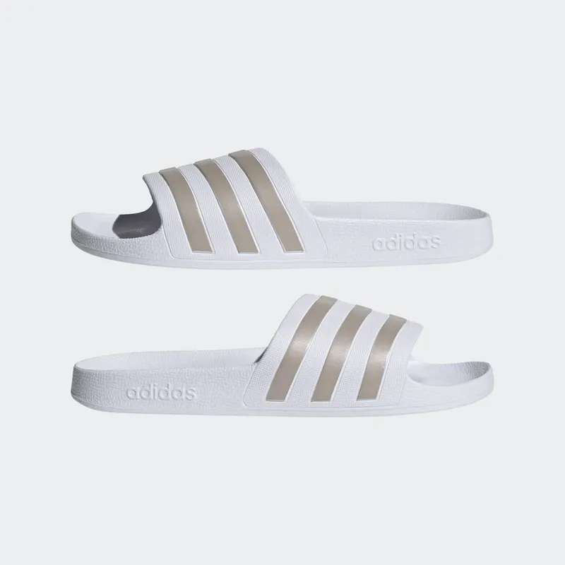 Adidas Adilette Aqua Slides Cloud White / Platinum Metallic / Cloud White (EF1730)