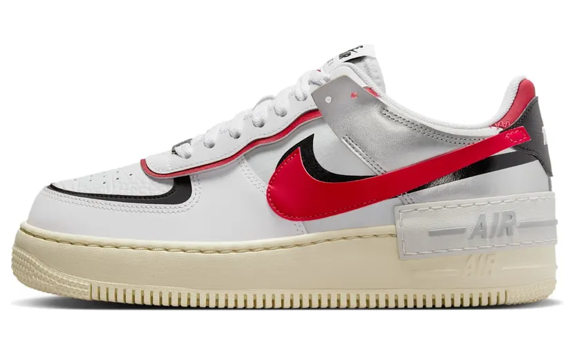 Nike Air Force 1 Low Shadow White Silver Gym Red (FN6335-100)