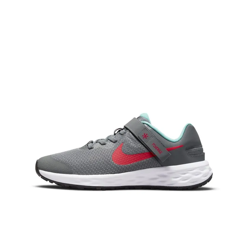 Nike Revolution 6 FlyEase Older Kids’ Easy On/Off Road Running Grey 50% Sustainable Materials (DD1113-006)