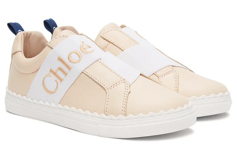 Chloé Kids Pink Leather Lauren Sneakers (C19147) (4)