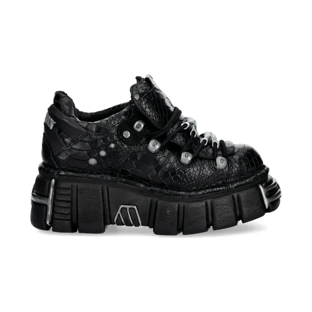 NEW ROCK Zilverkleurige hardware with textuur – Black (M120NC74)