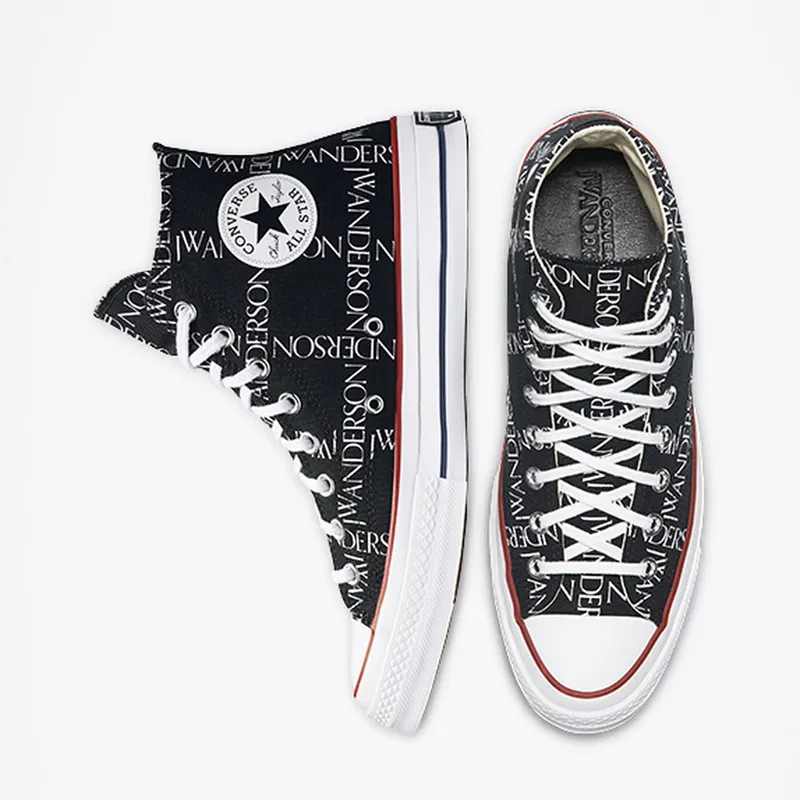 Converse Chuck Taylor All-Star 70s Hi Grid JW Anderson Black Black/White-Insignia Red (160807C)