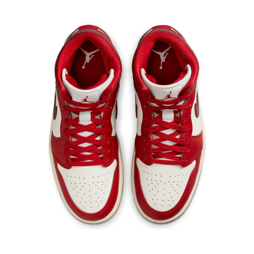 Air Jordan 1 Mid “Red Cracked Leather” (HJ9337-106)