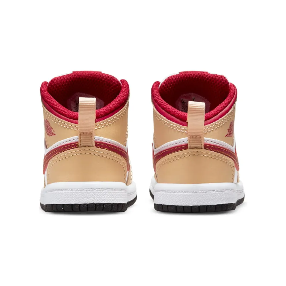Jordan 1 Mid Light Curry Cardinal (640735-201)
