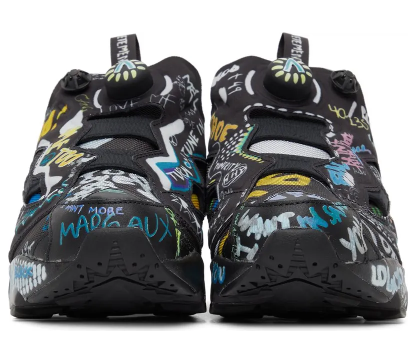 VETEMENTS Black Reebok Edition Instapump Fury Black Graff (UA52SN100B) (2)