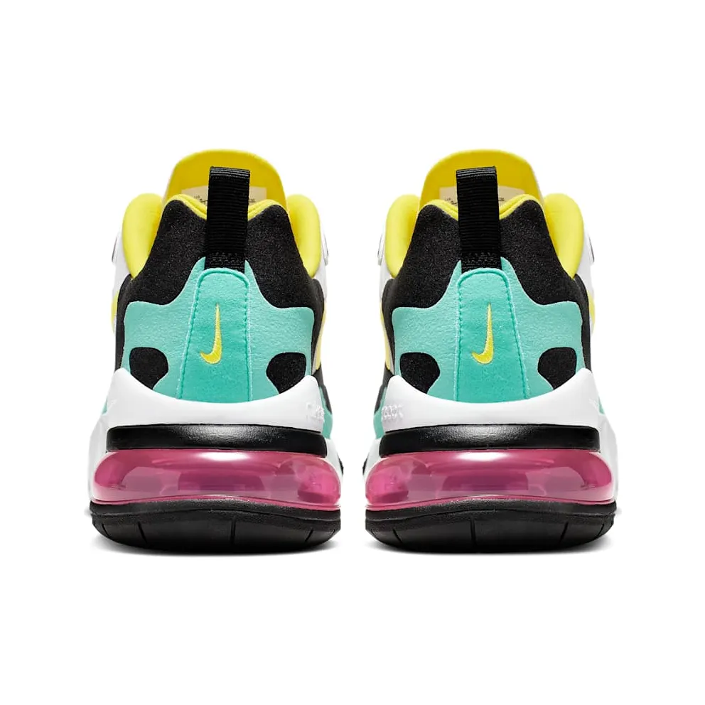Nike Air Max 270 React Geometric Art White/Black-Bright Violet-Dynamic Yellow (AO4971-101)