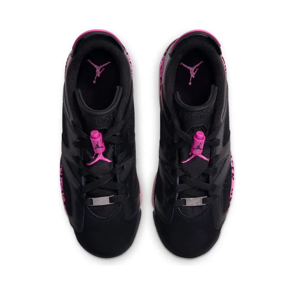 AIR JORDAN 6 RETRO LOW (GS) “Black / Pink Foam / Laser Fuchsia” (768878-001)