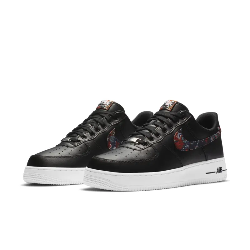 Nike Air Force 1 Low Black Floral Black/White-Game Royal-Multi-Color (CZ7933-001)