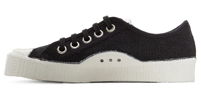 Spalwart Black Linen Special Low Sneakers (34031109999) (3)
