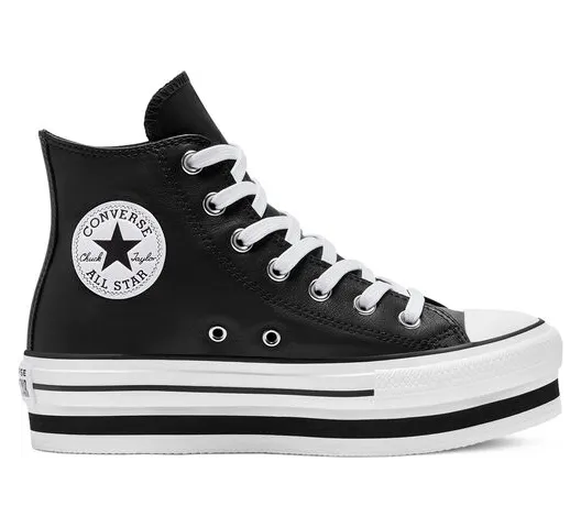 Converse Leather EVA Platform Chuck Taylor All Star High Top Black, White Black/ White (569722C)