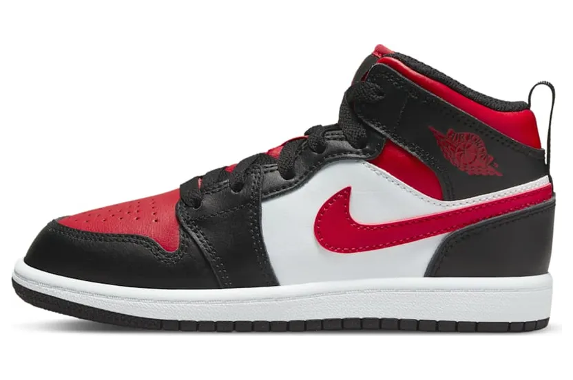 Air Jordan 1 Mid PS Alternate Bred Toe “Black / White / Fire Red” (640734-079)