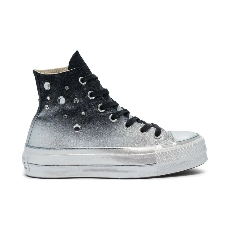 Converse Chuck Taylor All Star Lift High Top Black Silver Stud (569128C)