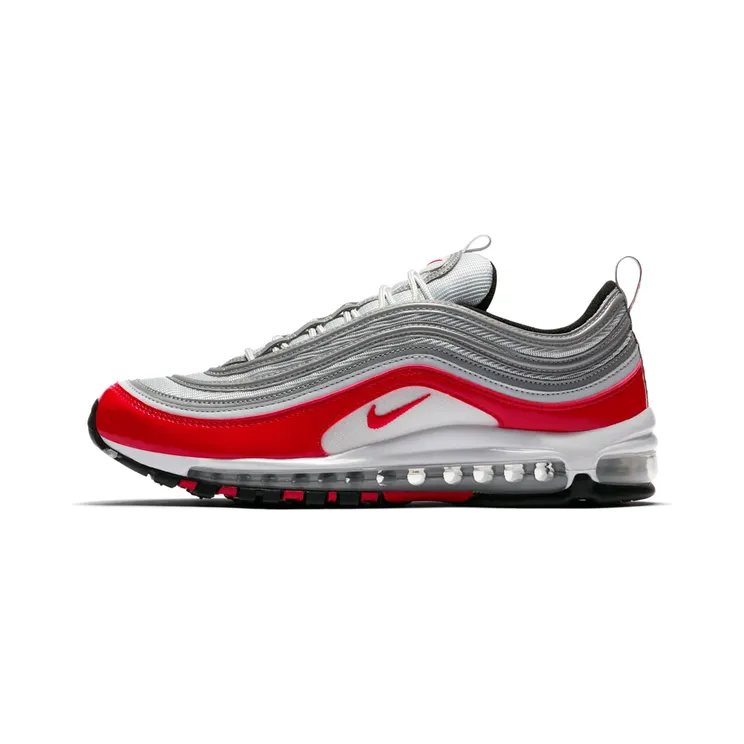 Nike Air Max 97 “Pure Platinum / Black / White / University Red” (921826-009)