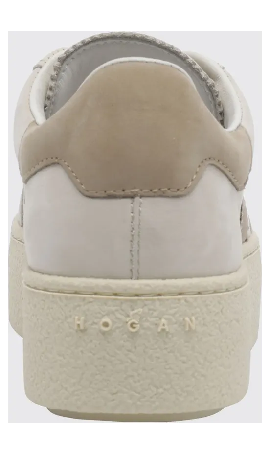 Hogan Cool Nubuck Sneakers with Contrasting H and Platform Sole Beige (HXW6980FB6T6RN0RZS) (3)