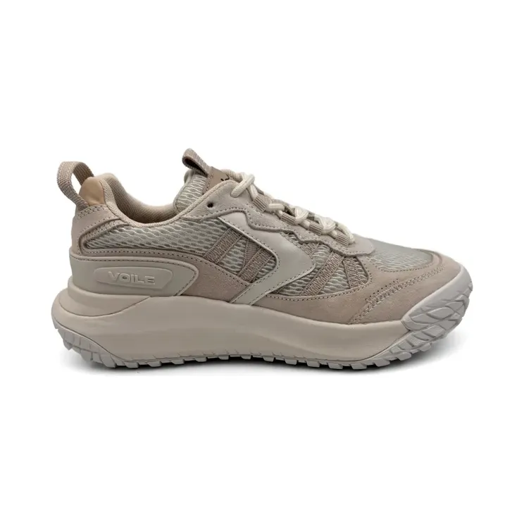 Voile Blanche Club Act sneakers met vlakken – Beige (CLUBACTSUEDE)