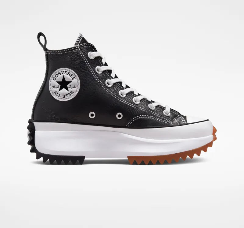 Converse Run Star Hike Platform Foundational Leather Black/White/gum