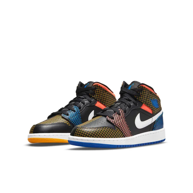 Air Jordan 1 Mid MMD Multi-Color Grid (GS) (DC4092-001)