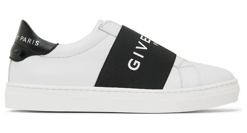 Givenchy Kids White & Black Logo Band Sneakers (H29064)