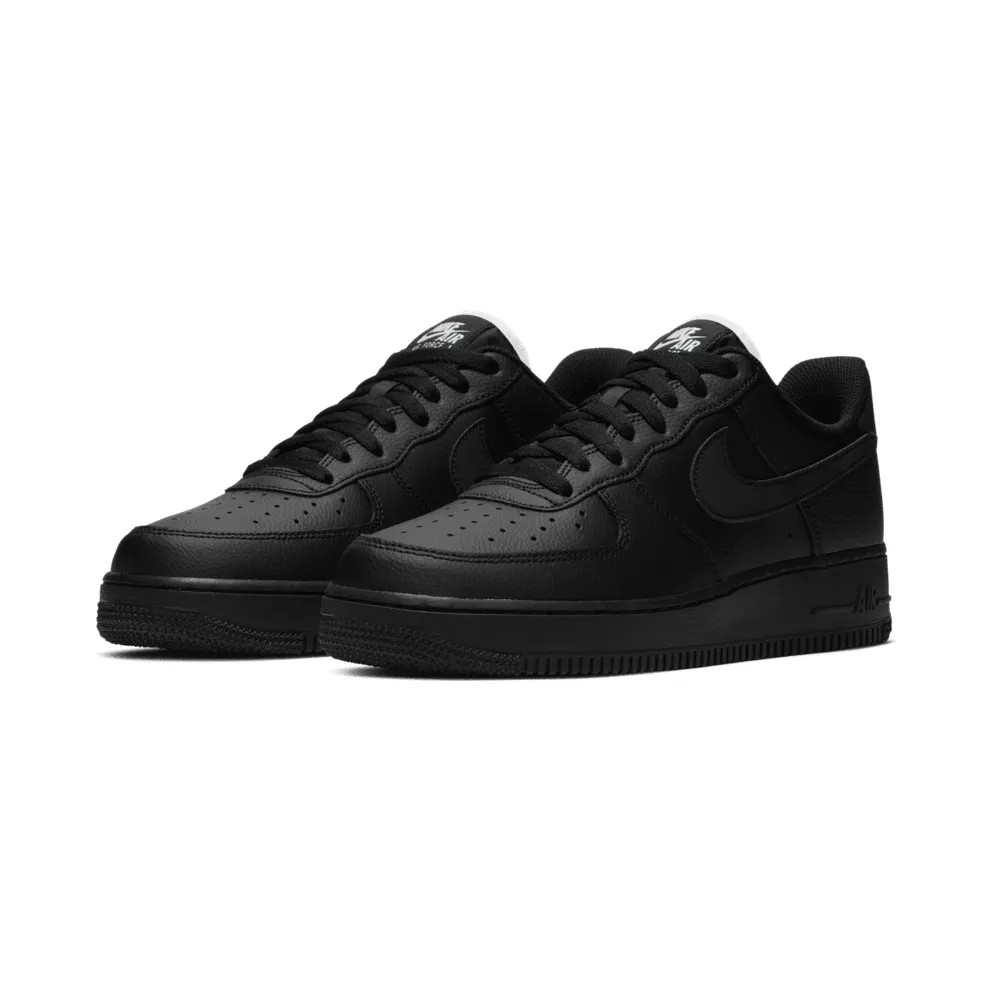 Nike Air Force 1 Low Triple Black (White Tongue) Black/Black-Black (CJ1607-001)