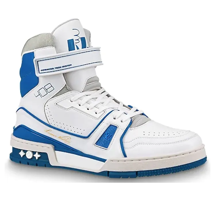 Louis Vuitton LV Trainer Boot High White Blue