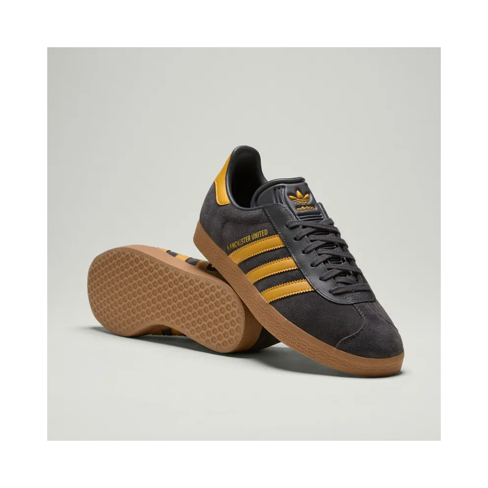 Adidas Gazelle Manchester United Utility Black / Preloved Yellow / Gum (JR1410)