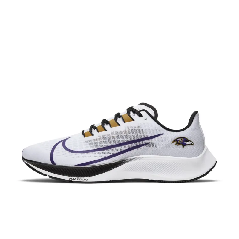 Nike Air Zoom Pegasus 37 Baltimore Ravens White/Pure Platinum-Black-New Orchid (CZ5459-100)