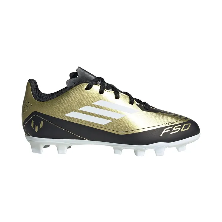 adidas F50 Club Flexible Ground Messi Gold Metallic Cloud White Core Black (IG9319)