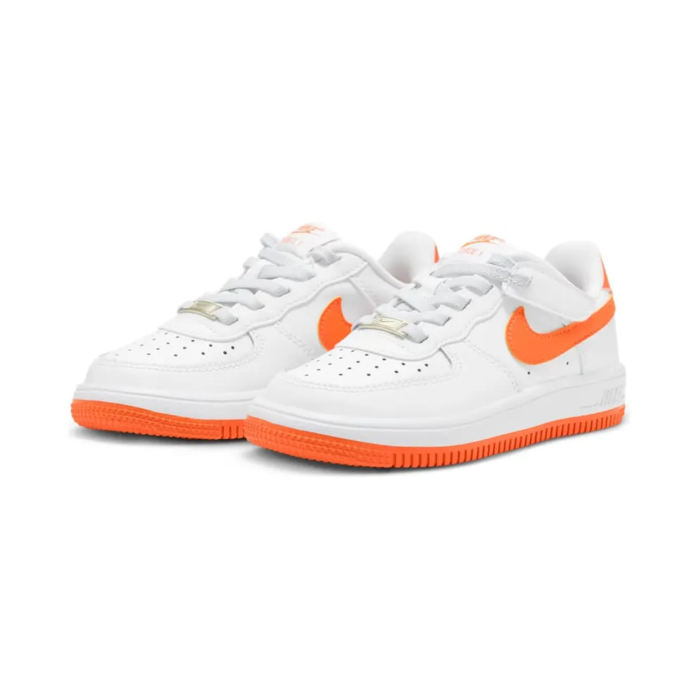 Nike AIR FORCE 1 LOW EASYON PS “White White Safety Orange” (FN0237-113)