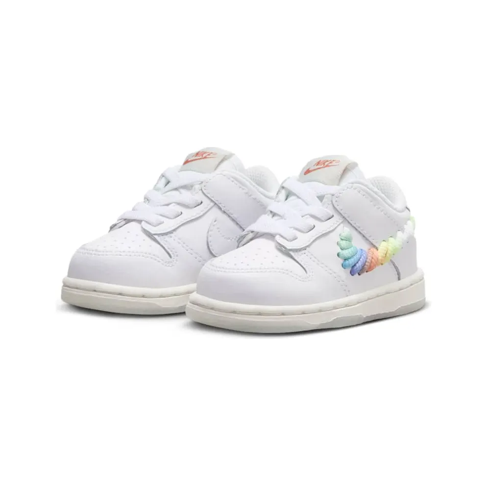 Nike Dunk Low SE Rainbow Lace Swoosh White (FQ1924-100)