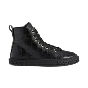 Giuseppe Zanotti Blabber met krokodillen-reliëf “Black” (RU50037H01)