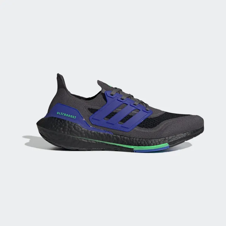 adidas Ultraboost 21 Grey Five / Core Black / Screaming Green (S23871)