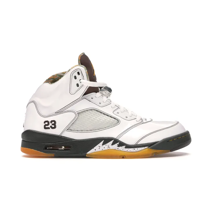 Air Jordan 5 Retro ‘Cinder’ White/Dark Cinder-Dark Army-Del Sol (136027-121)