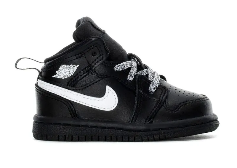 Jordan 1 Mid Black White Speckle (TD) (640735-049)