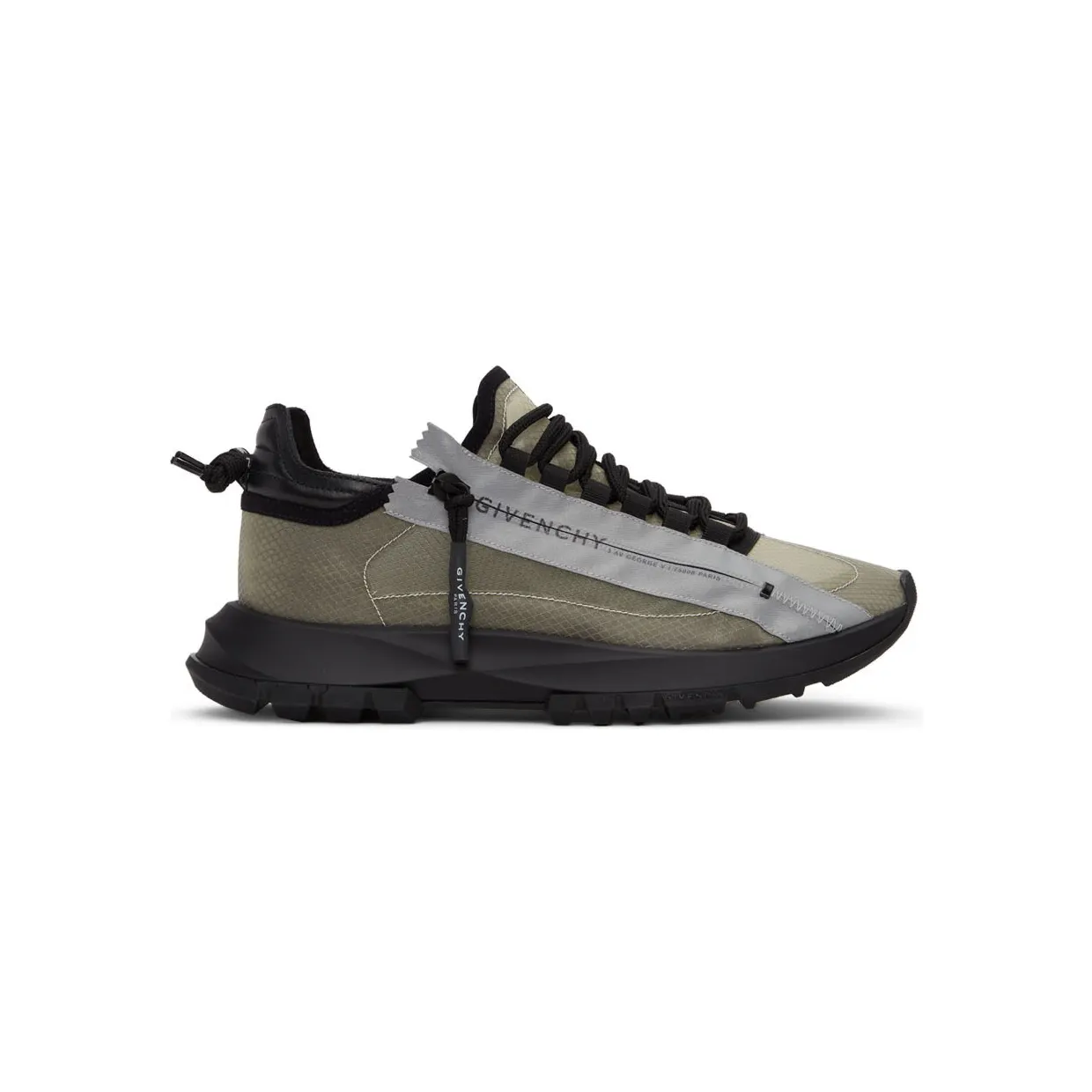 Givenchy Black & Grey Spectre Zip Sneakers (BH003MH14T)