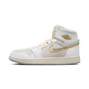 Jordan 1 High Zoom Air CMFT 2 FIBA “White / Neutral Grey / Metallic Gold” (DV1307-107)